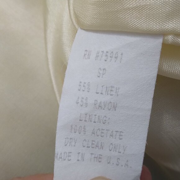 Painted Pony | VTG Linen Tropical Floral Open Front Blazer Jacket USA | Size XL - Picture 7 of 9